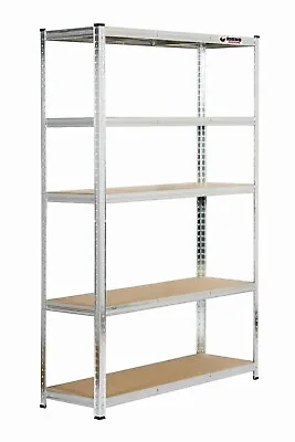 5 Tier Galvanised Metal Garage Shelving Unit 1000kg 180 X 120 X 40cm • £48.99