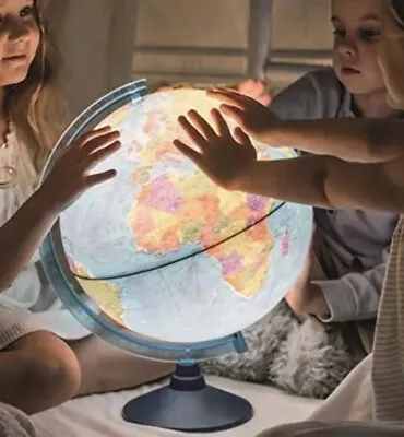 Exerz 32cm Relief Illuminated AR GLOBE With Cable Free LED Light- • £45.99