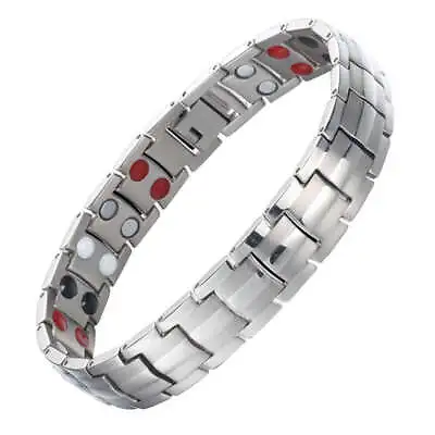 Silver Magnetic Bracelet Men Women Balance Arthritis Pain Relief  Energy Stress • $36.95