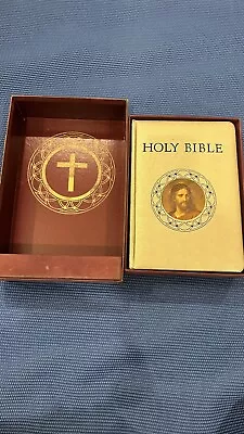 Vintage Holy Bible Catholic Action Edition Goodwill 1953 Illustrated • $35
