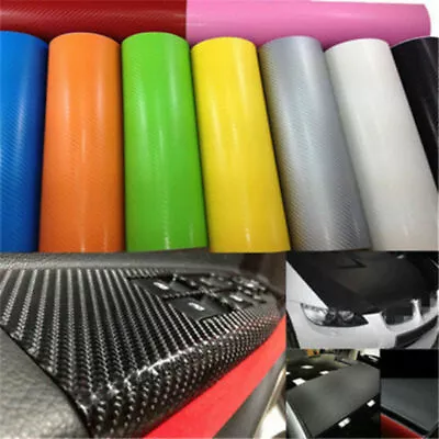 3D Superb Carbon Fiber Vinyl Wrap Roll Film Sticker Car  Sheet Silver 13 Colors • $31.58