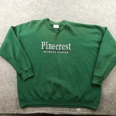 Vintage Velva Sheen Sweatshirt Mens 2XL Green Pinecrest Retreat Center * • $38.98