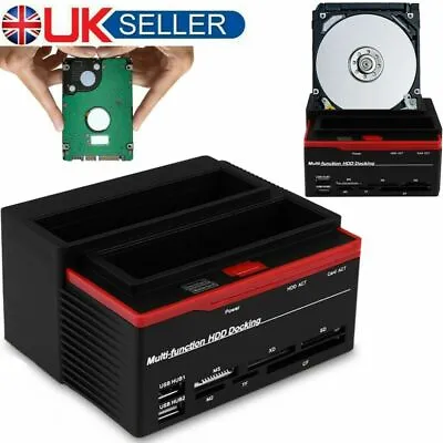 £20.59 • Buy 2.5/3.5'' SATA IDE HDD Hard Drive Docking Clone Card Reader USB2.0 Dock USB UK