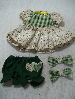 My Child Doll---berries & Gingham Dress Green Panties & 2 Hair Bows • $16.99