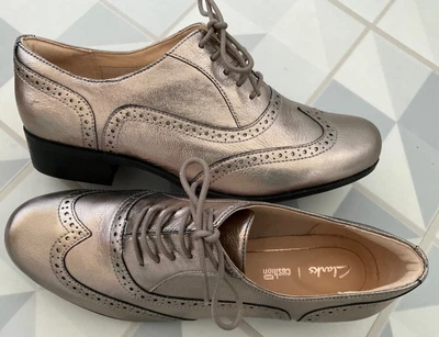 £27 • Buy New Clarks Hamble Oak Bronze Leather Cushion Plus Lace-up Brogues Shoes 7 D 41