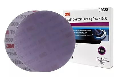 $45.95 • Buy 3M 02088 Trizact Hookit 6 Inch P1500 Grit Clear Coat Sanding Disc, 25 Per Box