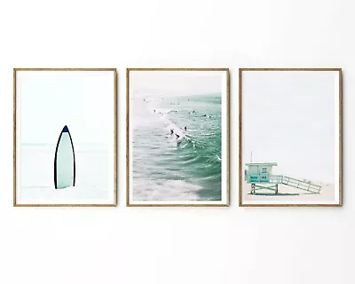 $134.55 • Buy Set Of 3 Surfboard Beach & Ocean Wall Art Print. A3 A2 A1 Size Available