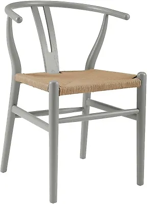 Modway Mid-Century Modern Scandinavian Wood Dining Side Chair In Weathered Gray • $109.99