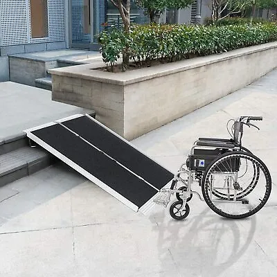4/5/6FT Used Home Wheelchair Ramp Non-Skid Folding Aluminum Ramps  • $146.99