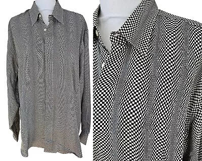 Versace Classic V2 100% Silk Optical Illusion Shirt • $325
