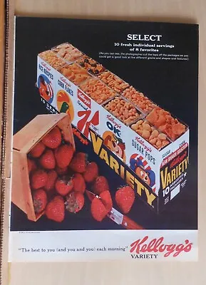 1963 Magazine Ad For Kellogg's Variety Pack Cereals - The Best To You Each Morn • $4.95