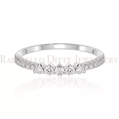 Natural Diamond Ring 14k White Gold Pave Set Semi-Wedding Band 0.29 Ct For Her • $400.48