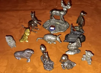 Vintage Figurine Lot Metal Miniatures Mixed Animal Lot 12 Figures  • $14.99