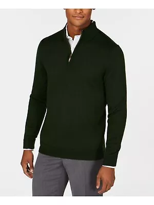 CLUBROOM Mens Green Quarter-Zip Wool Blend Pullover Sweater Small $75 • $7.65