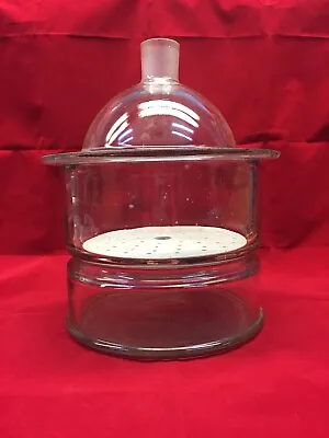 $89.99 • Buy Vintage Pyrex Heavy Duty Glass Vacuum Desiccator With Ceramic Plate - Complete