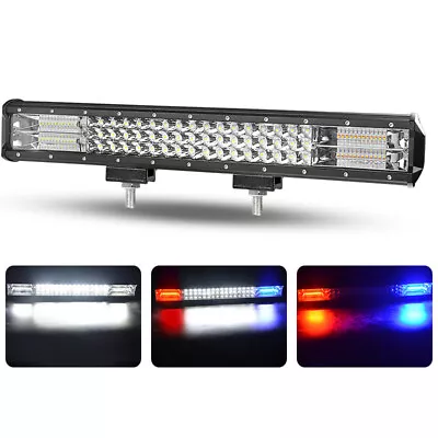 20  Tri Row LED Work Light Bar White&Blue&Red Flood Spot Combo Offroad Truck ATV • $79.99