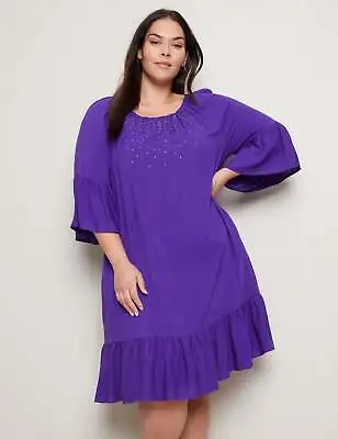 AUTOGRAPH - Plus Size - Womens Dress -  3/4 Frill Sleeve Summer Kaftan Dress • $55.23