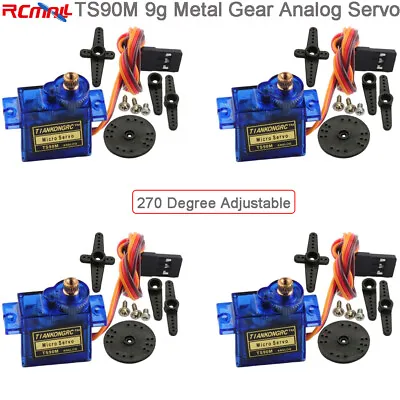 4pcs TS90M 9g Micro Analog RC Servo Motor Metal Gear 270 Degree For Smart Car • $17.98