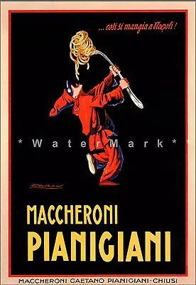 Pianigiani Maccheroni 1922 Italian Pasta Art Vintage Poster Print Kitchen Decor • $21.58
