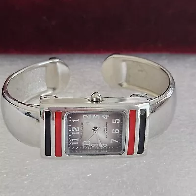 Vellaccio 1363 Women Cuff Watch Black & Red Accents Stainless Steel 6 1/2  • $14.99