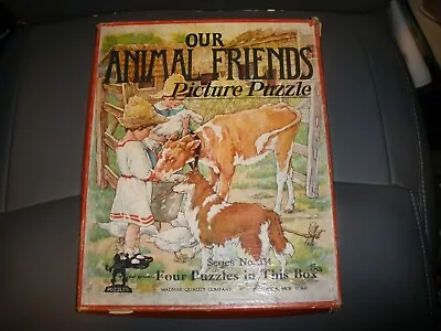 Vintage Madmar 4 Our Animal Friends Picture Puzzles In Box #334 COMPLETE • $20.69