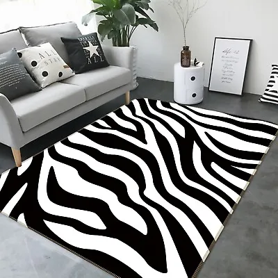 3D Black Zebra Pattern ZHUA1479 Game Non Slip Rug Mat Photo Carpet Amy • $49.99