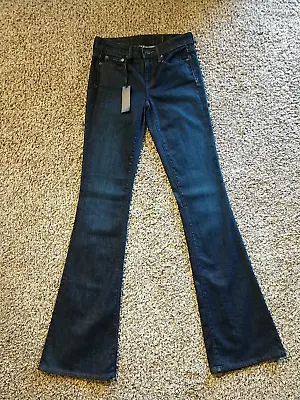 Vince Sophia Flare Leg Sz 24 X 35 Dark Denim Blue Stretch Low Rise Jeans (0259) • $40