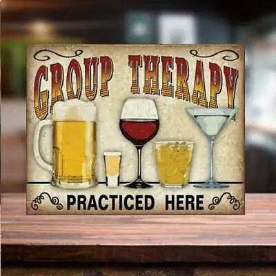 £4.99 • Buy Funny Group Therapy Metal Sign Man Cave Retro Pub Bar Vintage Plaque Garage Shed