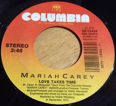 Mariah Carey 45 Love Takes Time / Sent From Up Above • $2.50