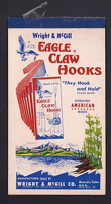 EAGLE CLAW HOOKS Vintage Advertising Notepad Calendar 1950s Fishing • $14.99