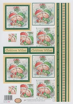 Fairy Doodles A4 Die Cut Decoupage Paper Christmas Square Twisters - BCFD0022 • £1.99