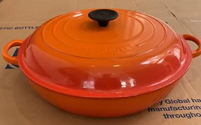 Le Creuset Signature Cast Iron Shallow Casserole In Volcanic Orange 30cm. 3.5L • £144.95