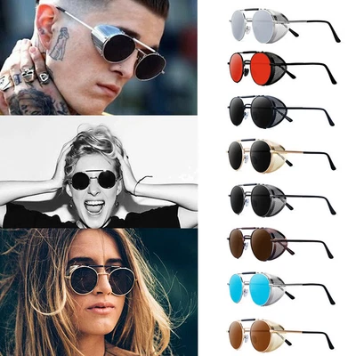 $8.25 • Buy Metal Steampunk Sunglasses Men Women Vintage Trend Round Glasses Shades Goggles