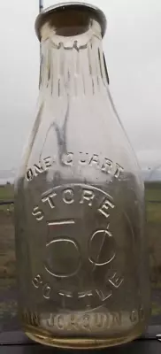 San Joaquin California MILK Bottle- SAN JOAQUIN CO. STORE BOTTLE Embossed 5¢ • $21.99