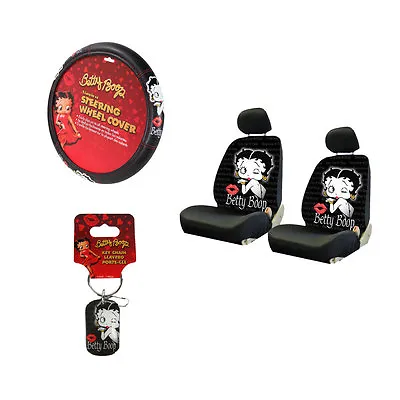 $71.31 • Buy New Betty Boop Timeless Car Truck Seat Covers Steering Wheel Cover Key-Chain