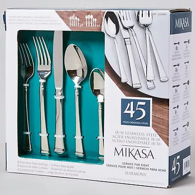 BRAND NEW Mikasa Harmony 45-piece Flatware Set. • $69.99