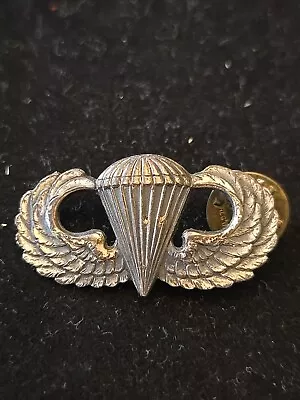 Original U.S. Sterling Silver Airborne Jump Wings 1950-'60 S  Pin Back READ • $69.50