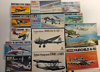 Lot Of 13 1:72nd Scale Unassembled Vintage Model Airplane Kits • $24.50
