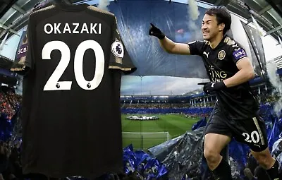 Official Leicester City OKAZAKI Black Away Shirt 2017 18 Japan Shinji Champions • £249.99