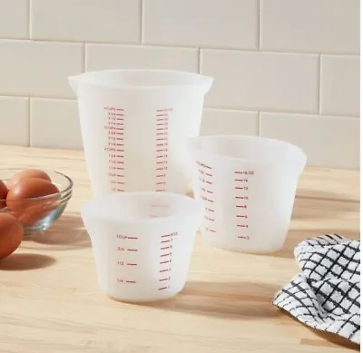 Target Made By Design Silicone Measuring Cups Set Of 3 Cups Ounces Milliliters • $14.20