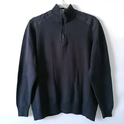 Oscar De La Renta Mens Blue Long Sleeve Turtleneck 1/4 Zip Sweater Size XL • $24.95