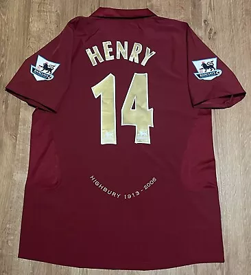 £31 • Buy Arsenal Retro 2005 2006 Football Shirt Highbury Centenary Away Jersey HENRY 14 L