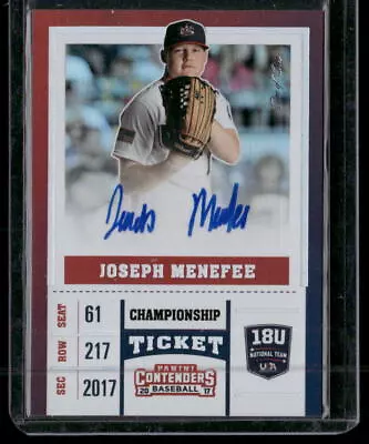 2017 Panini Elite Joseph Menefee USA 18U Championship Tickets 1/1 Auto • $49.99