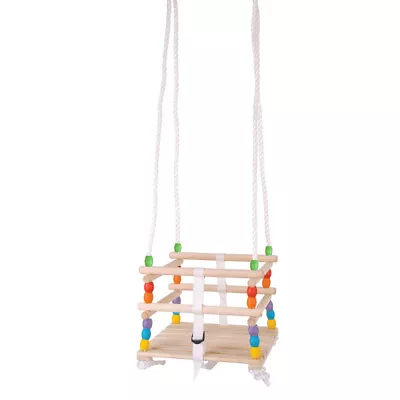 Bigjigs Toys Wooden Cradle Swing ADjustable Rope (up To 1.12m) Outdoor Toys • £25.99