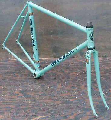 Vintage Celeste Bianchi Road Bike FRAME FORK Super Leggera Specialissima Bicycle • $650