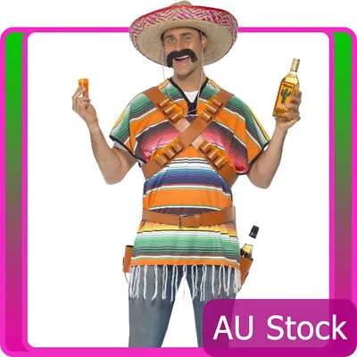 Mens Tequila Shooter Guy Mexican Costume Funnyside Funny Mexico Wild West Party • $55.99