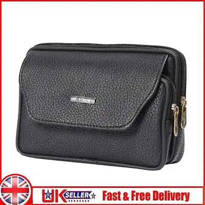 Men PU Leather Waist Bag Casual Bum Belt Pack Outdoor Travel Small Phone Pouch U • £6.69