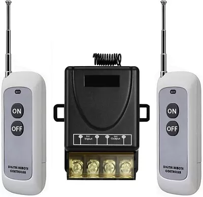 QOFOWIN Wireless Remote Switchwith 984FT Long RangeDC12V/24V/48V/72V RF Remote • $43.11