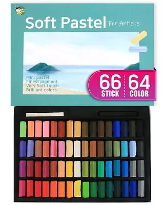 Vibrant Artistry 64-Color Soft Chalk Pastels Set With Bonus 2pcs - Non Toxic Dra • $37.99