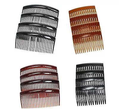 4 Plain French Side Hair Combs Slides Grips Clips Hair Accessories Women Girls • £2.99